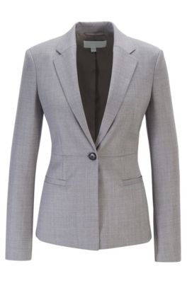 Hugo Boss Regular-fit Jacket In Micro-patterned Italian Virgin Wool