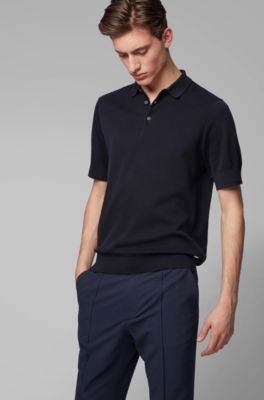 silk knit polo shirts