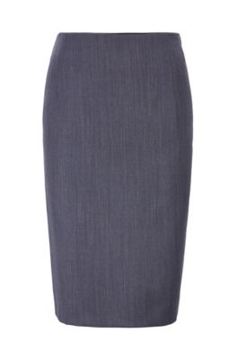 Hugo Boss Pencil Skirt In Patterned Virgin Wool With Natural Stretch