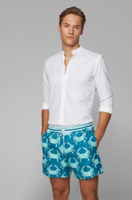 green hugo boss swim shorts