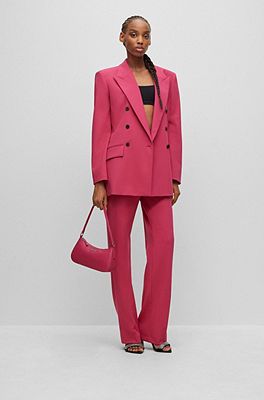 Light Pink Blazer Trouser Suit Set for Women, Pink Pantsuit With Oversized  Blazer and Wide Leg Pants, Women's Business Suit -  Canada