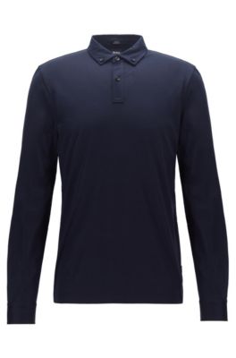 hugo boss slim fit long sleeve polo shirt