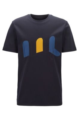 Hugo Boss Limited Edition Konstantin Grcic T-shirt With City Artwork In Dark Blue