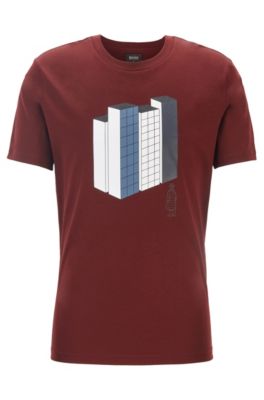 Hugo Boss - Limited Edition Konstantin Grcic T Shirt With City Artwork - Dark Red