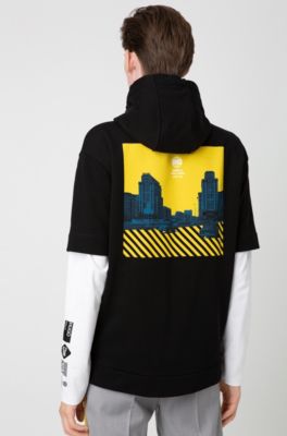 short sleeve hooded sweatshirt