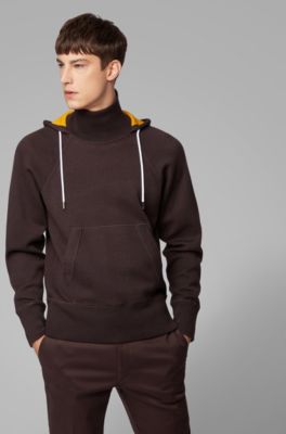 turtleneck hooded sweatshirt