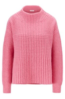 Hugo Boss - Relaxed Fit Sweater In A Wool Blend - Light Pink