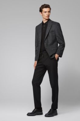 polo shirt with suit pants