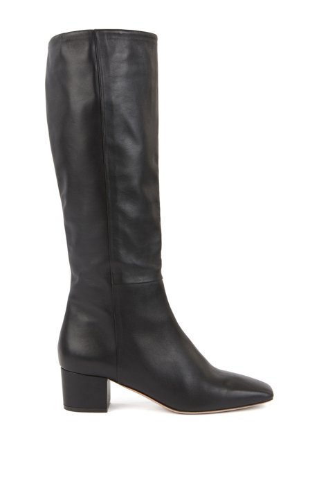 Dark brown Italian leather high heel boots Dark brown Italian leather high heel boots