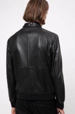 leather hugo boss jacket