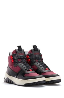 High-top trainers with rubberised trims, Open Red
