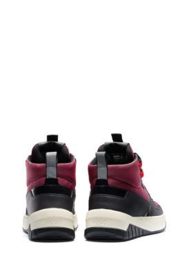 High-top trainers with rubberised trims, Open Red