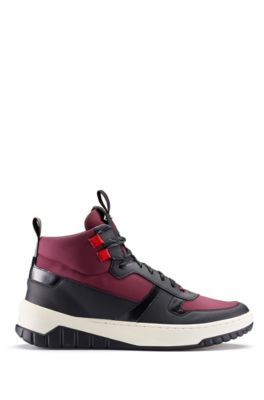 High-top trainers with rubberised trims, Open Red