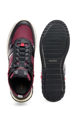 High-top trainers with rubberised trims, Open Red
