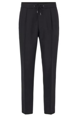 dark grey cropped trousers