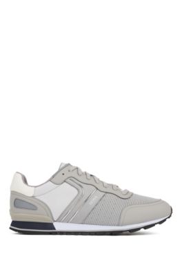 Running-inspired trainers with bamboo-charcoal lining, Light Grey