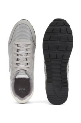 Running-inspired trainers with bamboo-charcoal lining, Light Grey