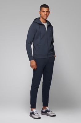 Low-top trainers with suede and nappa leather, Open Blue