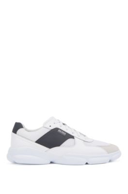 hugo boss white leather trainers