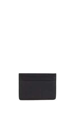 Gift-boxed wallet and card holder in embossed leather, Black