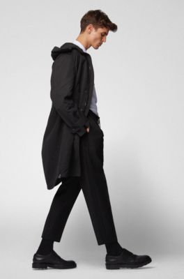 Italian-made Derby shoes in tumbled leather with rubber heel, Black