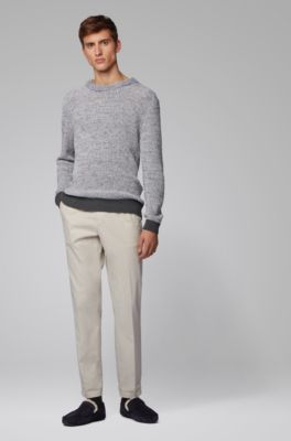 Moccasins in suede with shearling lining, Dark Blue