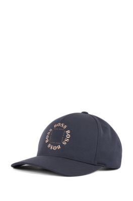 HUGO BOSS HUGO BOSS - STRETCH CANVAS CAP WITH FROZEN GOLD LOGO - DARK BLUE