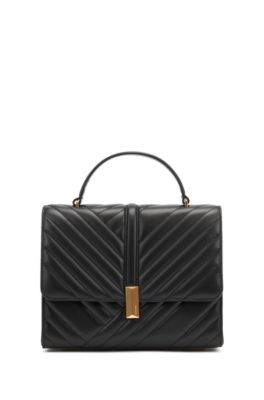 Hugo Boss - Quilted Leather Handbag With Signature Hardware - Black