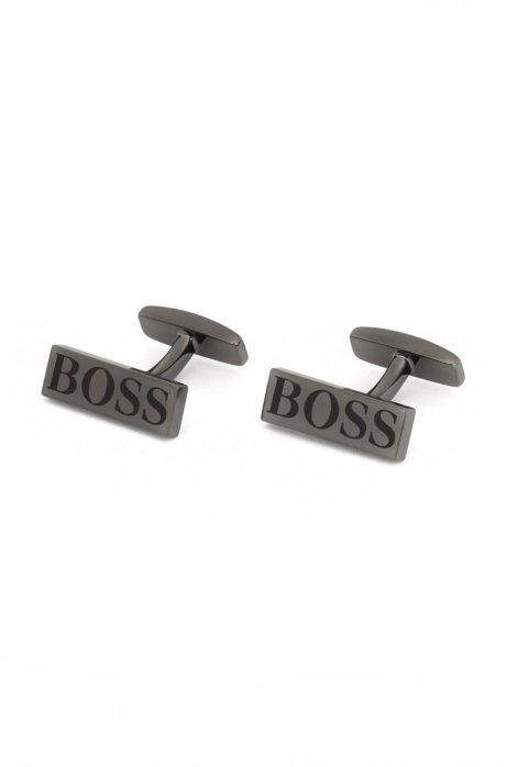 Boss Rectangular Cufflinks With Contrast Logo