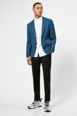 Leather and nylon trainers with metallic effect, Silver