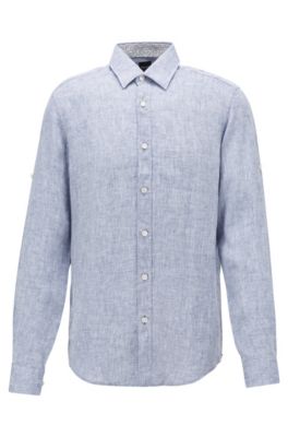 hugo boss linen shirt