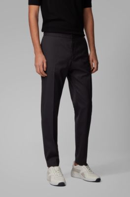 stretch black cropped trousers