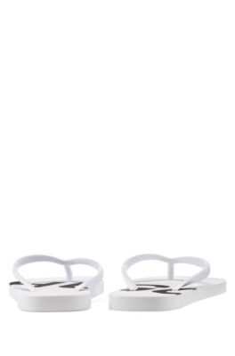 hugo boss flip flops white