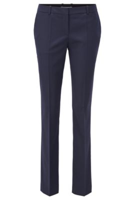 HUGO BOSS HUGO BOSS - REGULAR FIT PANTS IN PATTERNED WOOL WITH FRONT CREASE - PATTERNED