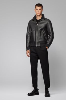 hugo boss shearling jacket mens