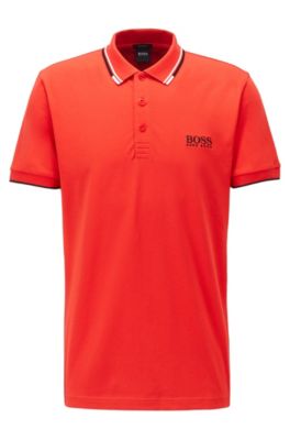 Hugo Boss - Active Stretch Golf Polo Shirt With S.caf - Red