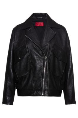 hugo boss leather biker jacket