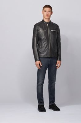 hugo boss leather jacket quality