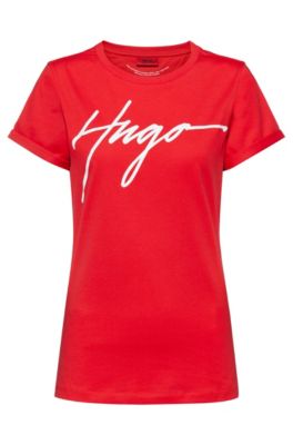 HUGO - Cotton jersey T-shirt with 