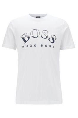 hugo boss curved logo t shirt