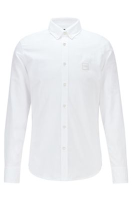 X-Future Mens Formal Long Sleeve Regular Fit Stand Collar Printed Button Up Dress Shirt
