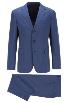 Melange two-piece suit in stretch fabric