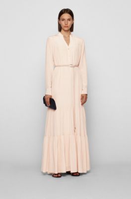 pink silk maxi dress