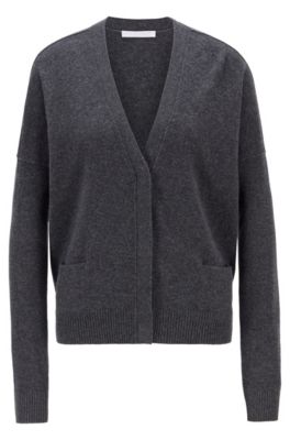 Relaxed-fit cardigan in virgin wool and 
