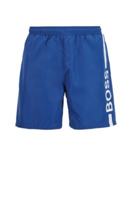 Hugo Boss Logo-print swim shorts in recycled fabric. 1