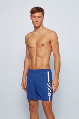 Hugo Boss Logo-print swim shorts in recycled fabric. 3