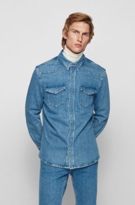 Relaxed-fit denim shirt with chest pockets