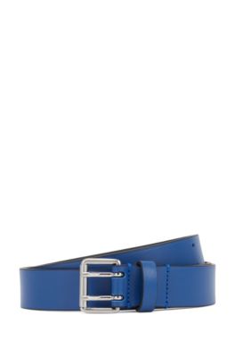 Hugo Boss - Fashion Show Belt In Italian Leather With Rounded Buckle - Blue