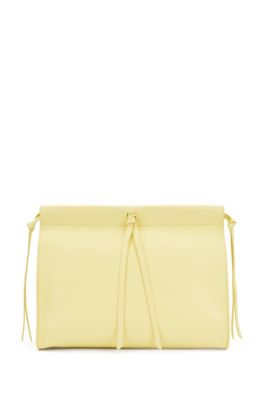 large yellow clutch bag