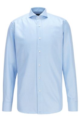 Regular-fit shirt in patterned Italian 